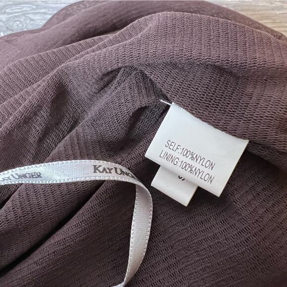 NWT Kay Unger mesh ruched dress sz M - Picture 5 of 6